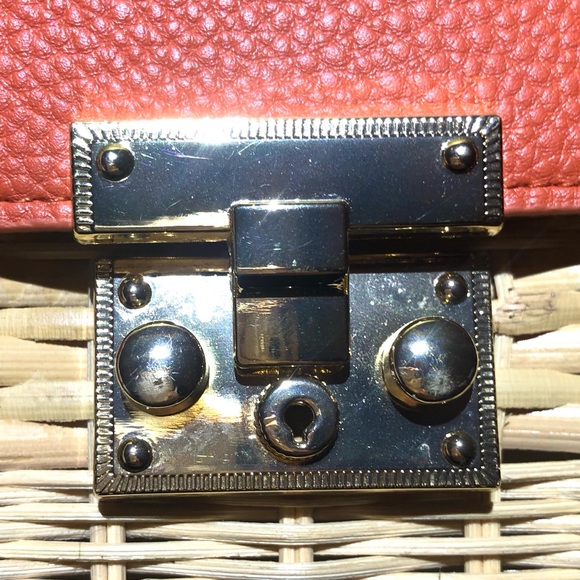 NWOT Tropical Orange & Straw Convertible Crossbody Bag - Picture 9 of 15